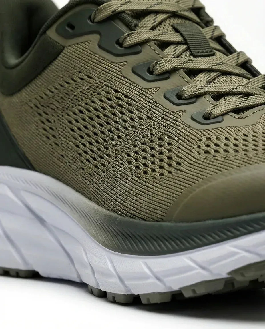 Course explosive sous autopont femme hoodie blanc short kaki sneaker, campagne running IA — Trendy Colors